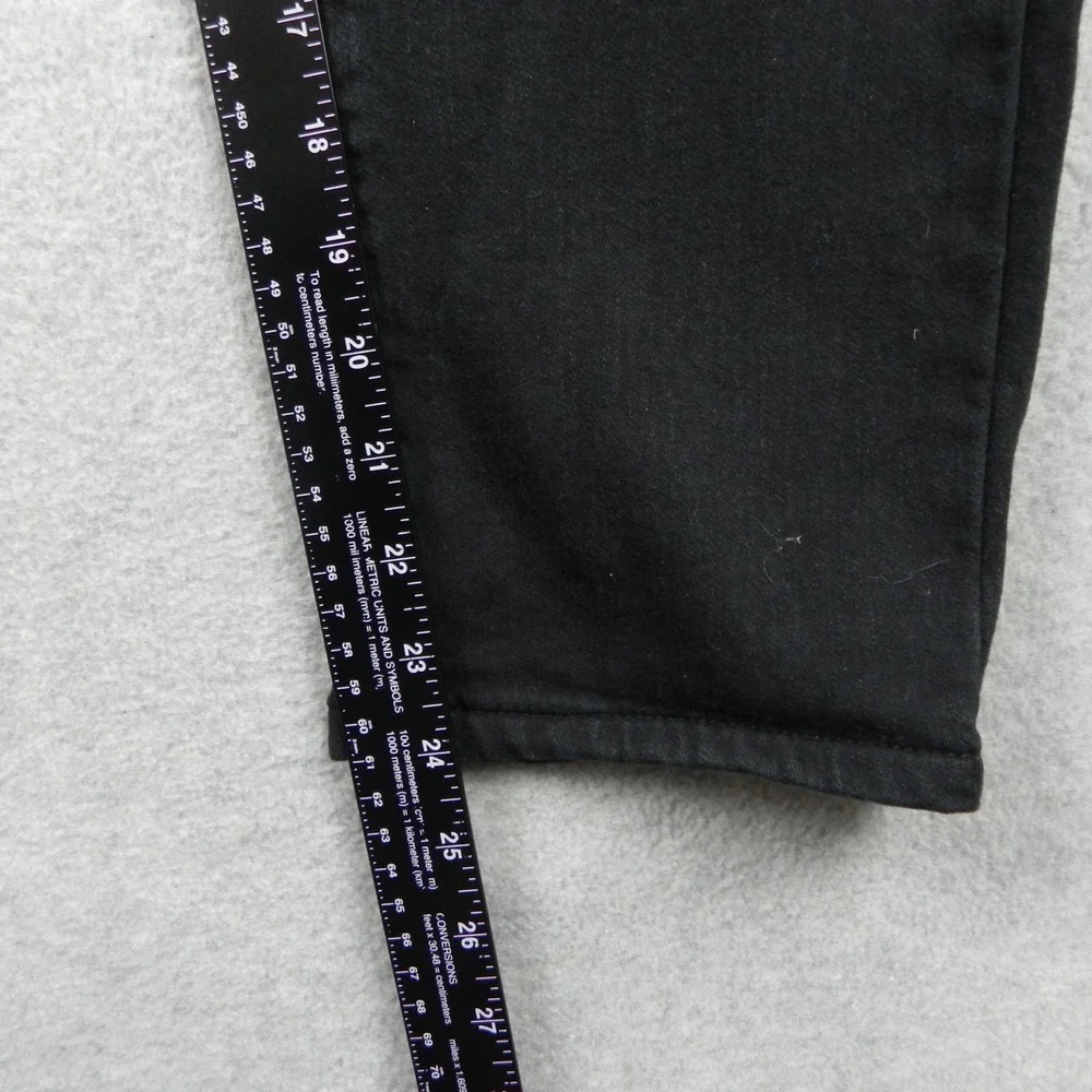 Uniqlo Jeans Mens Large 34x24 Cropped Slim Tapered Stretch Flex Denim Black